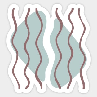 Contemporary Abstract  Wavy Lines Pastel  Minimalist   design Sticker